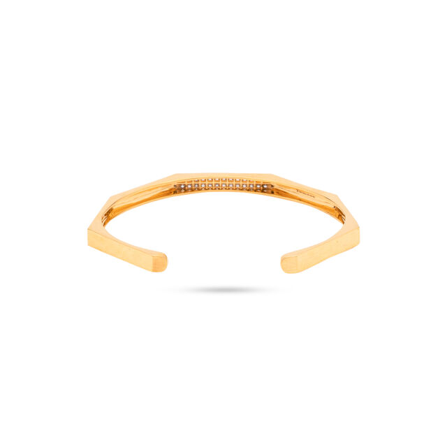 Angular Gold & Diamond Cuff Bangle For Men,,hi-res 4