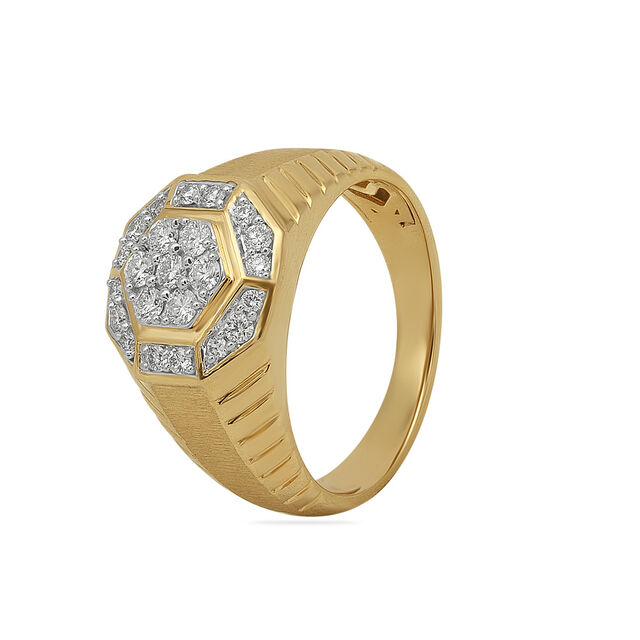 Tanishq 18 Karat Diamond Finger Ring for Men