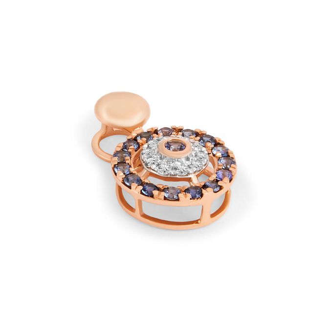 Radiant Evil Eye Diamond and Sapphire Pendant 4