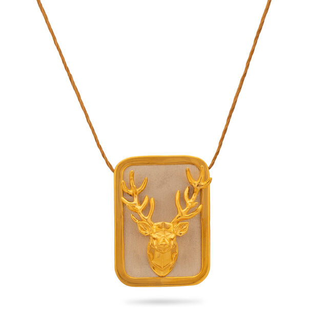 Enchanting Gold Deer Pendant with Chain,,hi-res 