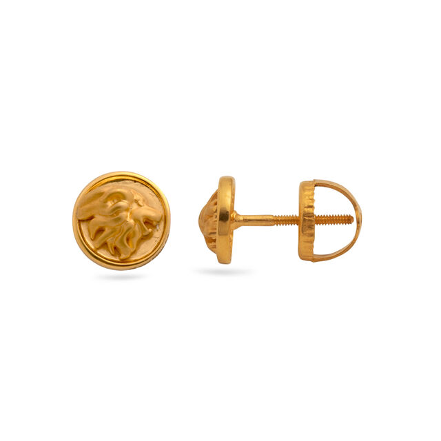 Stunning Lion Motif Stud Earrings,,hi-res 2