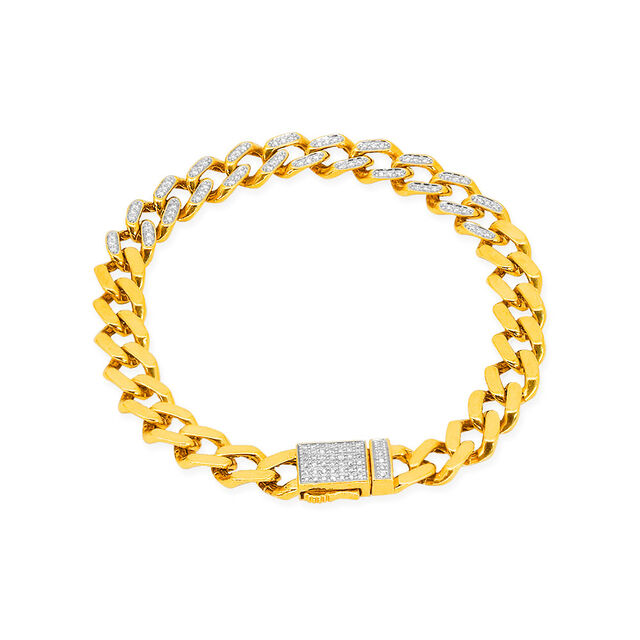 Two-Tone Gold Curb Bracelet 