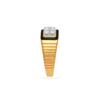 Masculine Luxury Diamond Square Ring