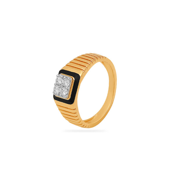 Masculine Luxury Diamond Square Ring