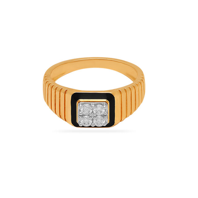 Masculine Luxury Diamond Square Ring