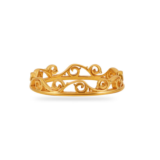 Crown-Inspired Gold Finger Ring 2