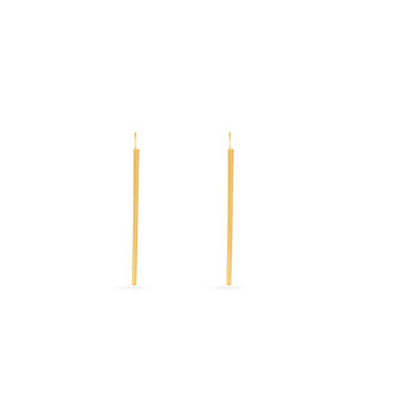 Elongated Modern Gold Hoops