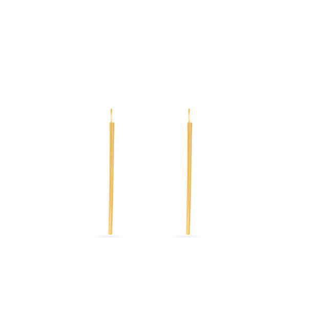 Elongated Modern Gold Hoops 