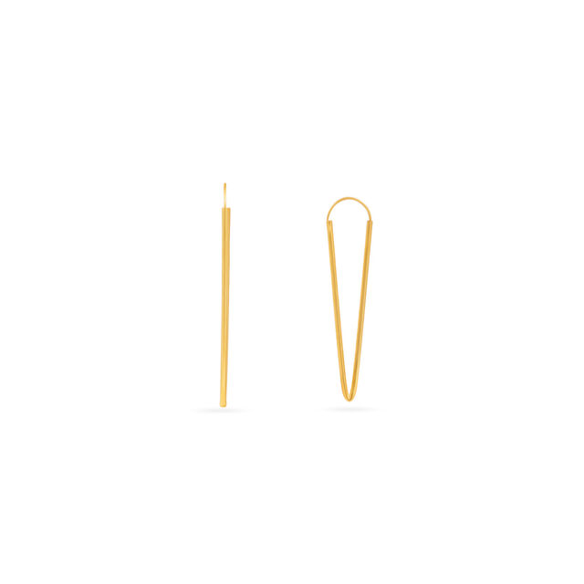 Elongated Modern Gold Hoops 2