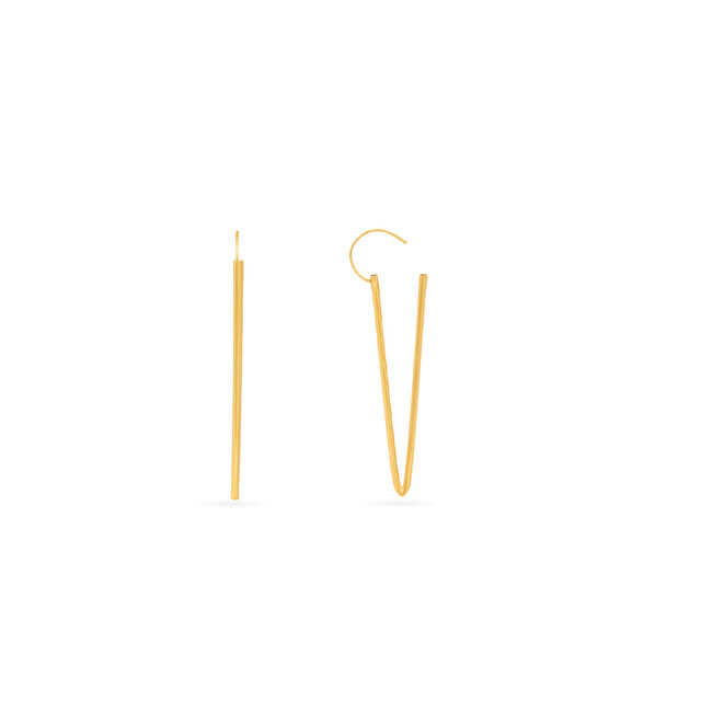 Elongated Modern Gold Hoops 3