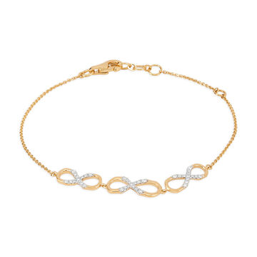 Tanishq 18KT Triple Infinity Diamond Bracelet for Women