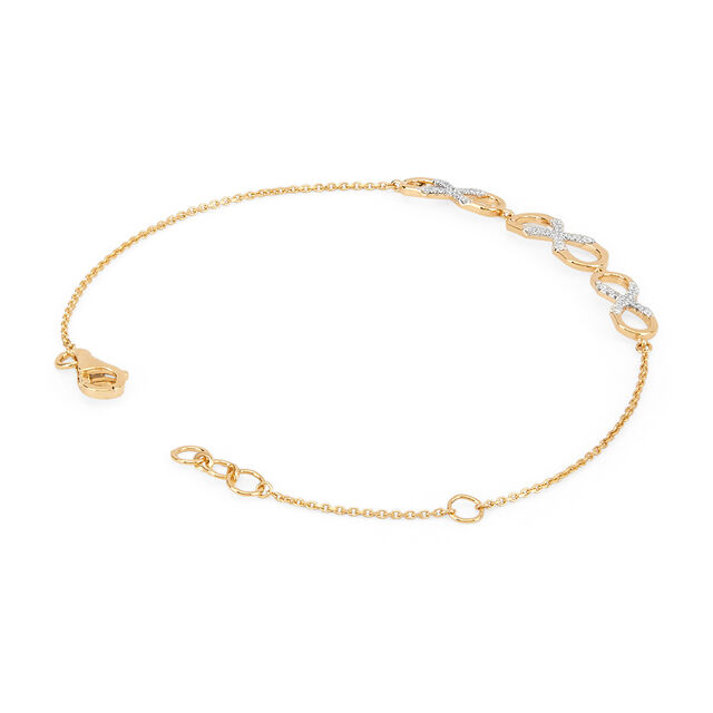 Tanishq 18KT Triple Infinity Diamond Bracelet for Women
