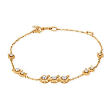 Tanishq 18KT Golden Halo Ring Bracelet for Women