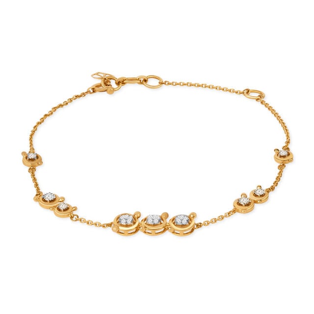 Tanishq 18KT Golden Halo Ring Bracelet for Women 