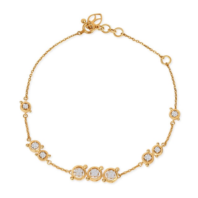 Tanishq 18KT Golden Halo Ring Bracelet for Women 2