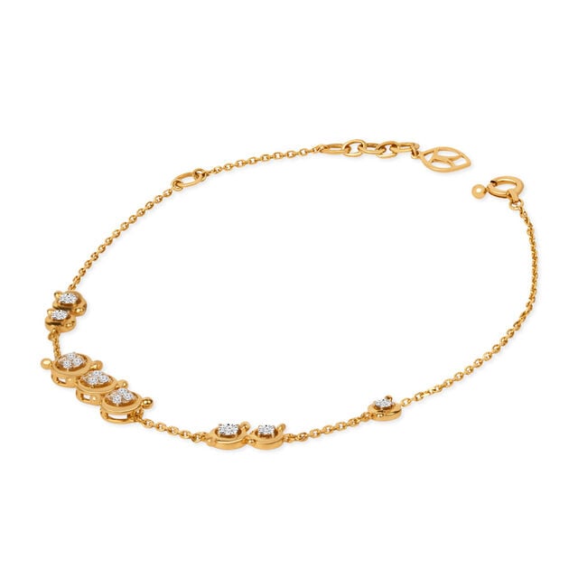 Tanishq 18KT Golden Halo Ring Bracelet for Women 3