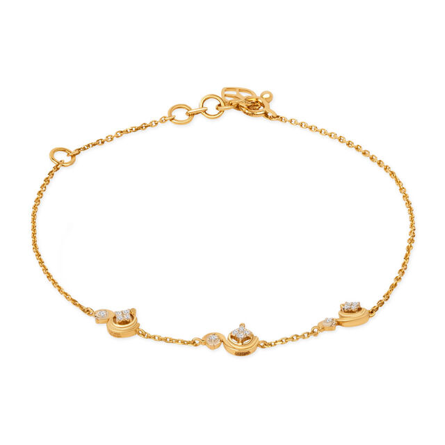 Tanishq 18KT Floating Wave Diamond Bracelet for Women 