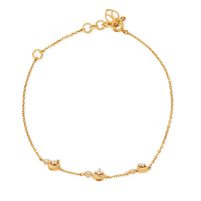 Tanishq 18KT Floating Wave Diamond Bracelet for Women 2