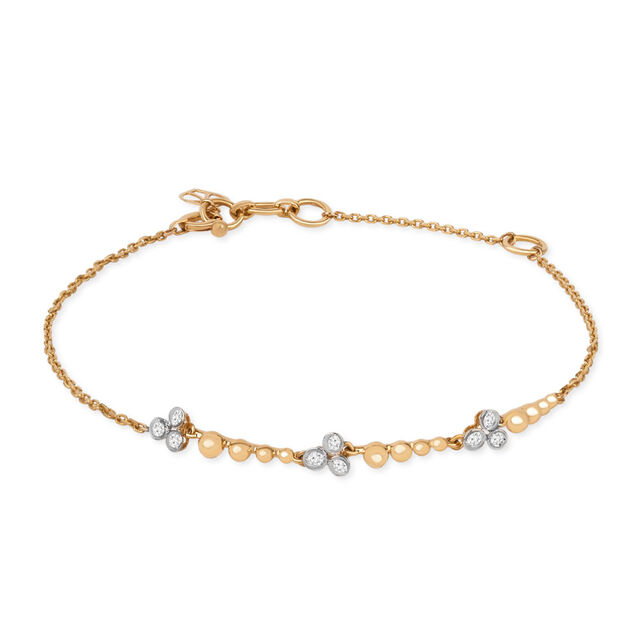 Tanishq Golden Clover Cluster Bracelet for Women 