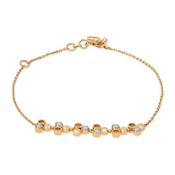 Tanishq 18KT Linear Bead Blossom Bracelet for Women