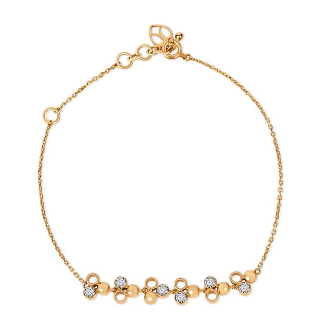Tanishq 18KT Linear Bead Blossom Bracelet for Women 2
