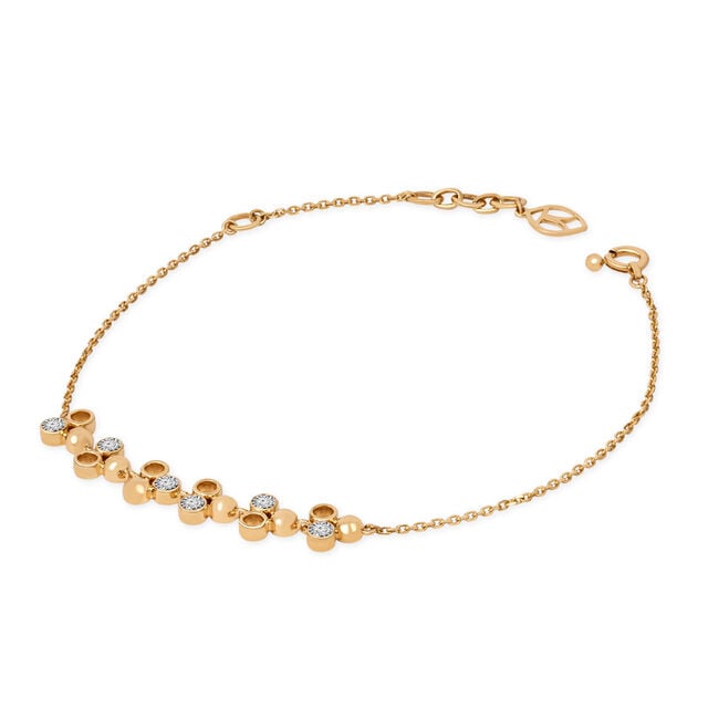 Tanishq 18KT Linear Bead Blossom Bracelet for Women 3