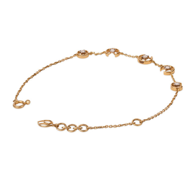 Tanishq 18KT Alternating Crescent Moon Bracelet for Women 2