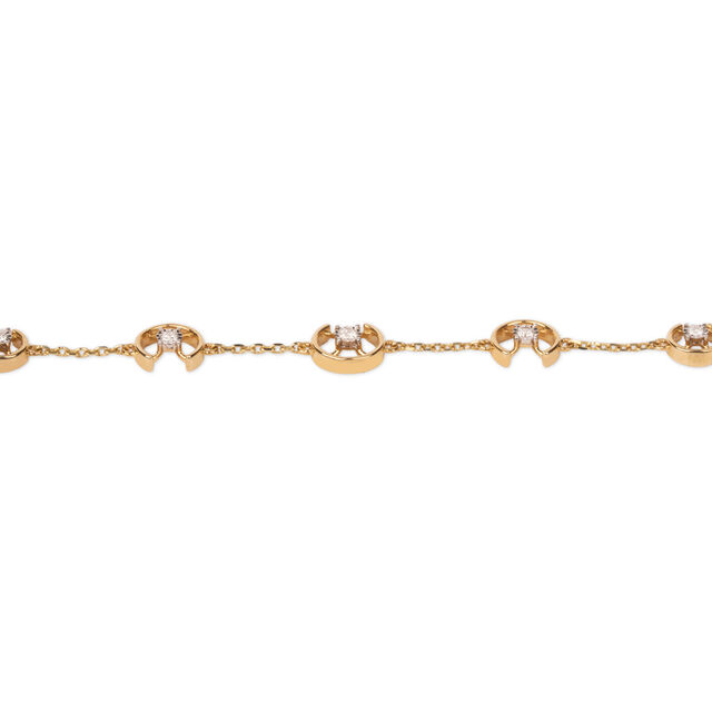 Tanishq 18KT Alternating Crescent Moon Bracelet for Women 4
