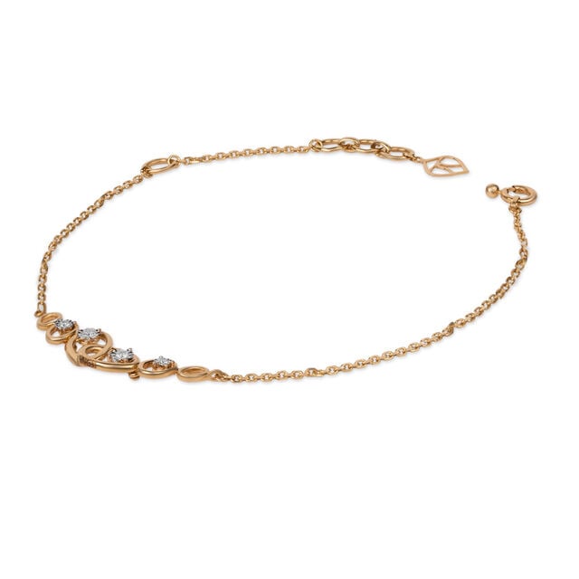 Tanishq 18KT Orbiting Hearts Bracelet for Women 2
