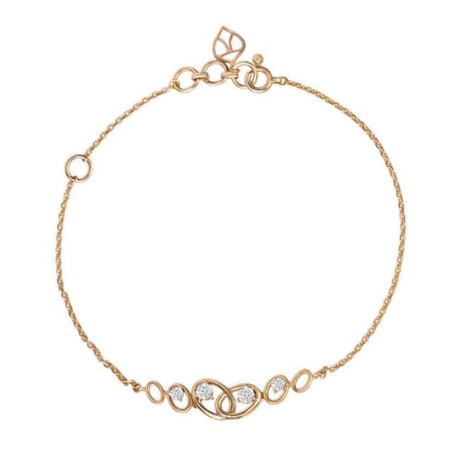 Tanishq 18KT Orbiting Hearts Bracelet for Women 3