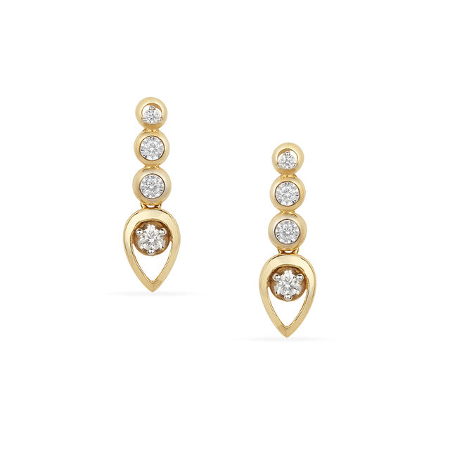 Tanishq Tiered Blossom Teardrop Earrings for Women 
