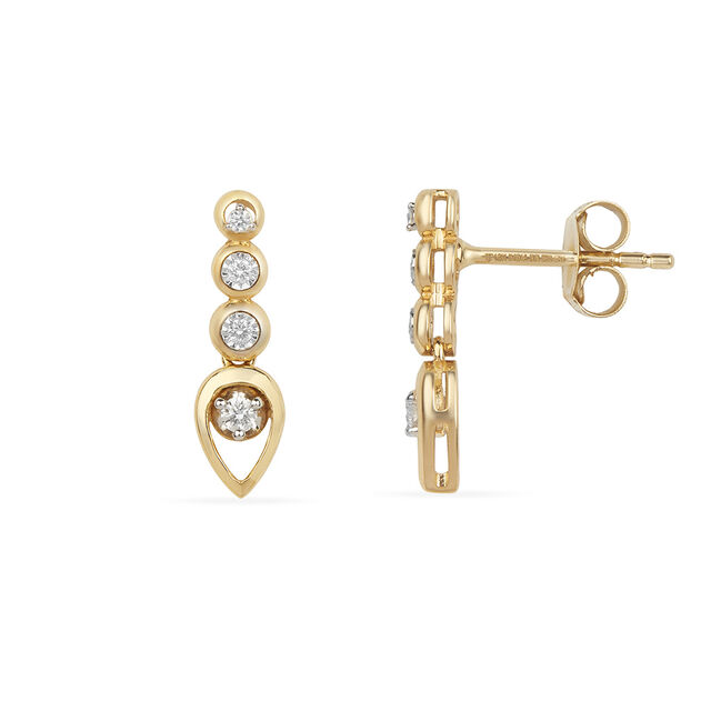 Tanishq Tiered Blossom Teardrop Earrings for Women 3