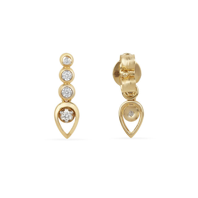 Tanishq Tiered Blossom Teardrop Earrings for Women 4