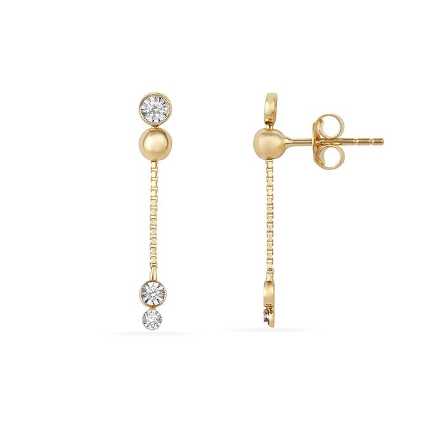Tanishq 18KT Linear Chain Shimmer Drop Earrings for Women 2