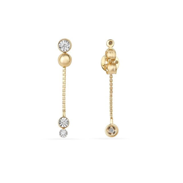 Tanishq 18KT Linear Chain Shimmer Drop Earrings for Women 3