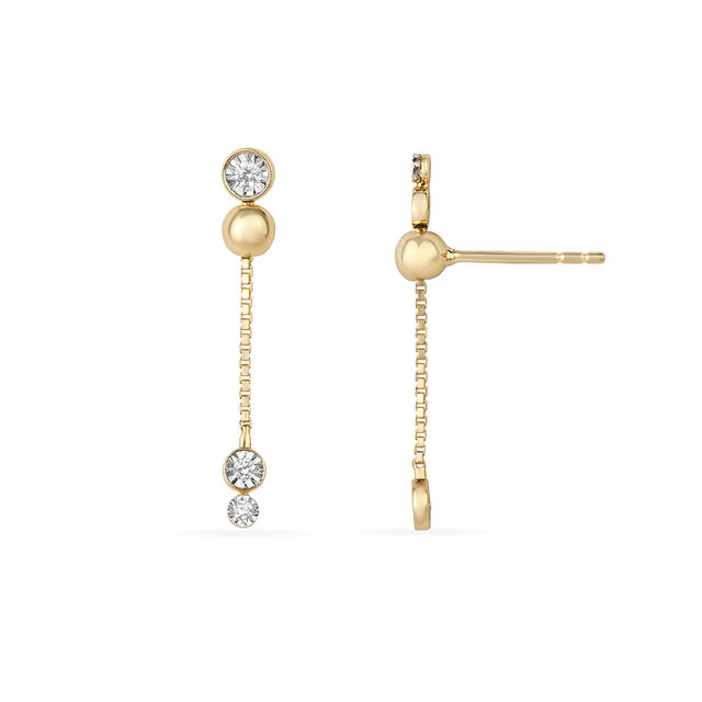 Tanishq 18KT Linear Chain Shimmer Drop Earrings for Women 4