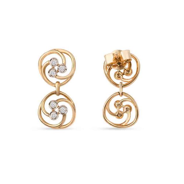 Tanishq 18KT Double Swirl Pinwheel Earrings for Women 3