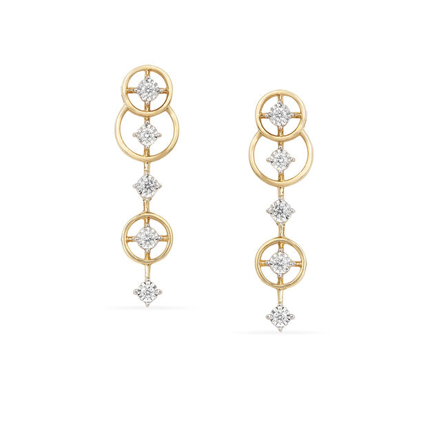 Tanishq 18KT Starlit Window Earrings for Women 