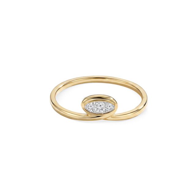 Tanishq 18KT Unopened Letter Diamond Ring for Women 