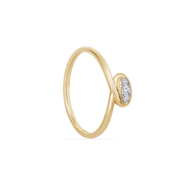 Tanishq 18KT Unopened Letter Diamond Ring for Women 2
