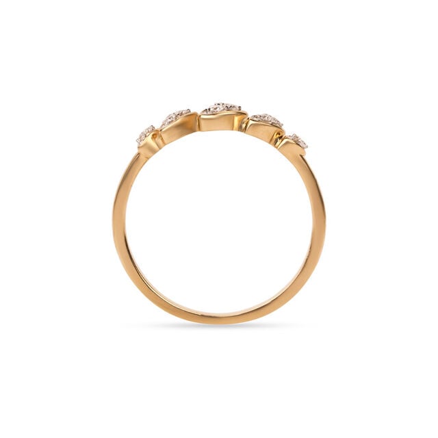 Tanishq 18KT Marquise Leaf Cluster Band Ring for Women 4