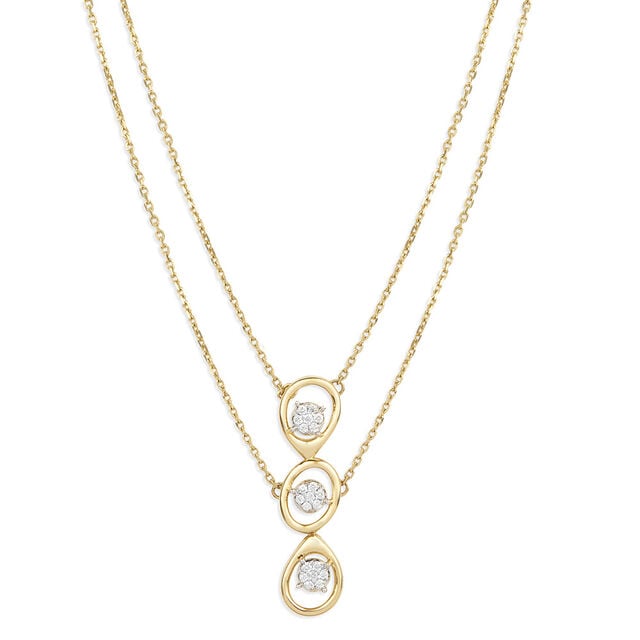 Tanishq 18KT Three Wishes Diamond Necklace for Women 2