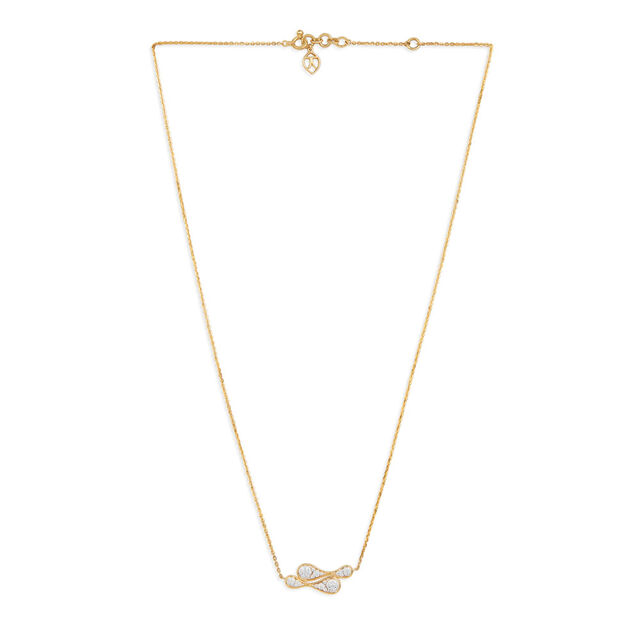 Tanishq 18KT Golden Ripple Diamond Necklace for Women 