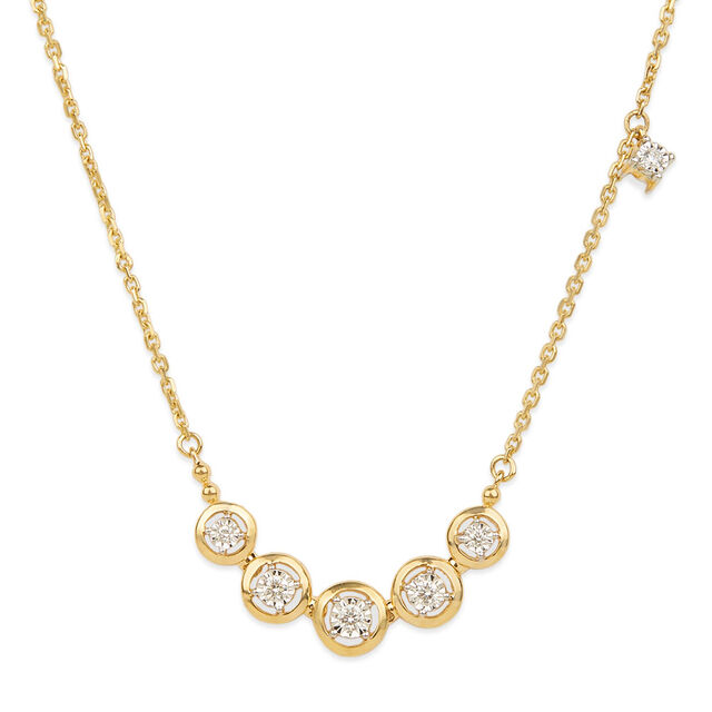 Tanishq Five Ring Halo Station Necklace for Women 3