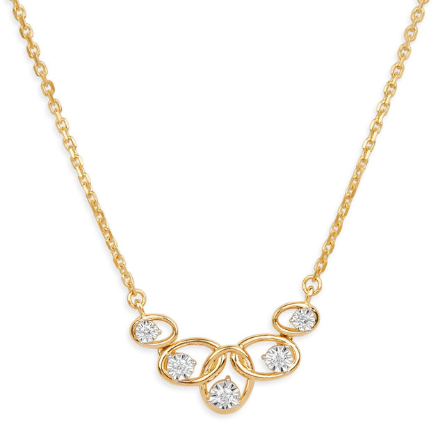 Tanishq 18KT Interlocking Leaf Loop Necklace for Women 2