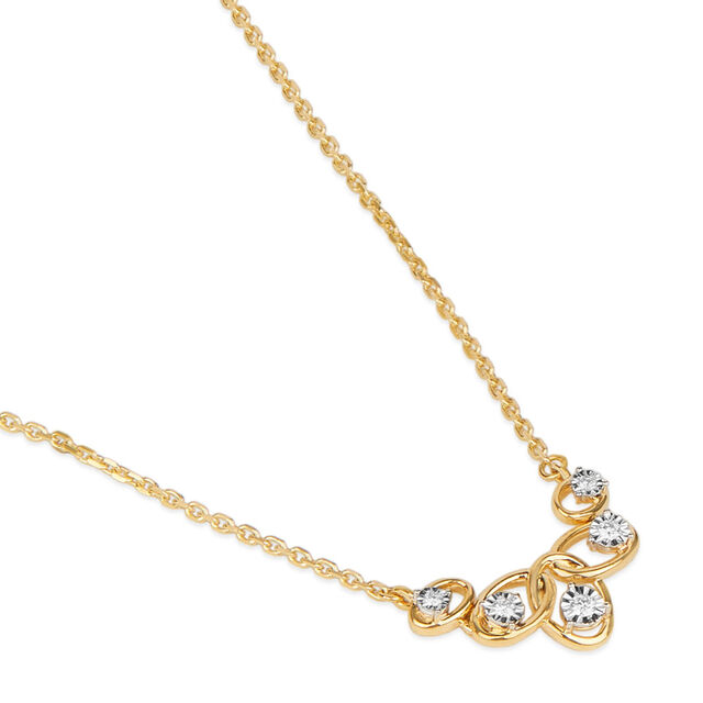 Tanishq 18KT Interlocking Leaf Loop Necklace for Women 3