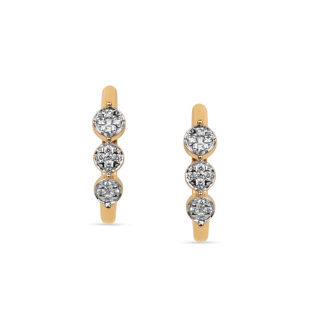 Tanishq Stacked Disc Huggie Earrings for Women 