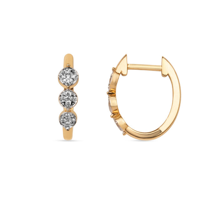 Tanishq Stacked Disc Huggie Earrings for Women 3