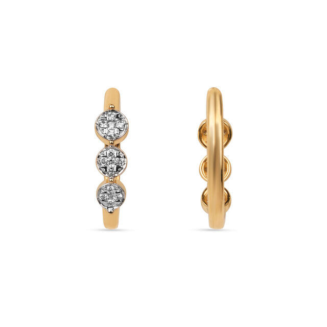 Tanishq Stacked Disc Huggie Earrings for Women 4