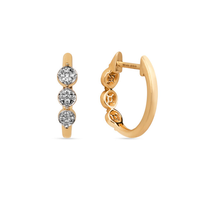 Tanishq Stacked Disc Huggie Earrings for Women 5